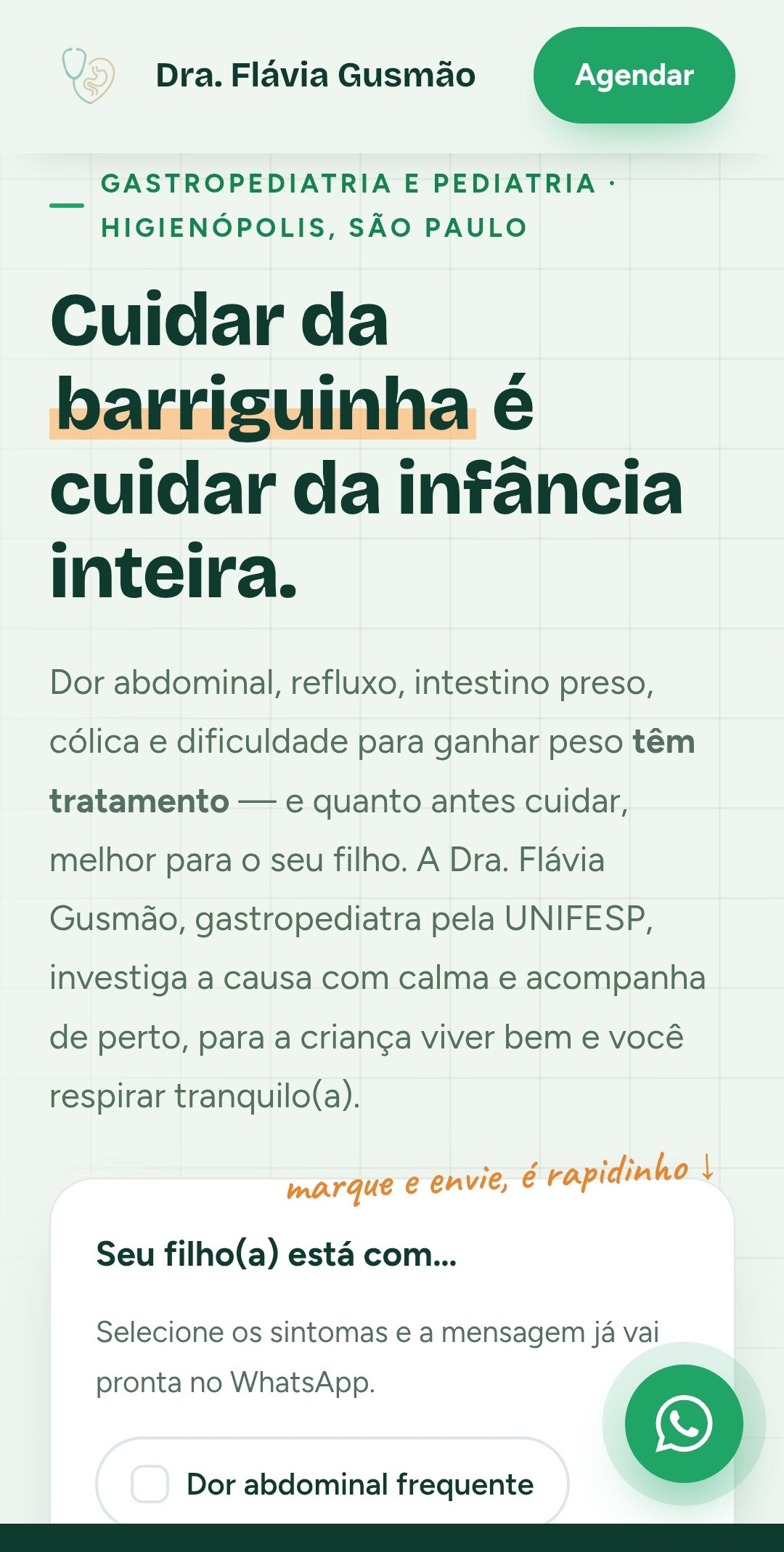 Pré-visualização do site da Dra. Flávia Gusmão